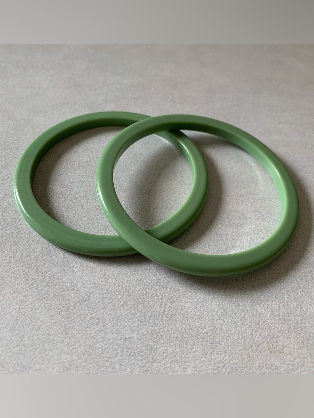 Vintage 1970’s Green Plastic Bangle Bracelets